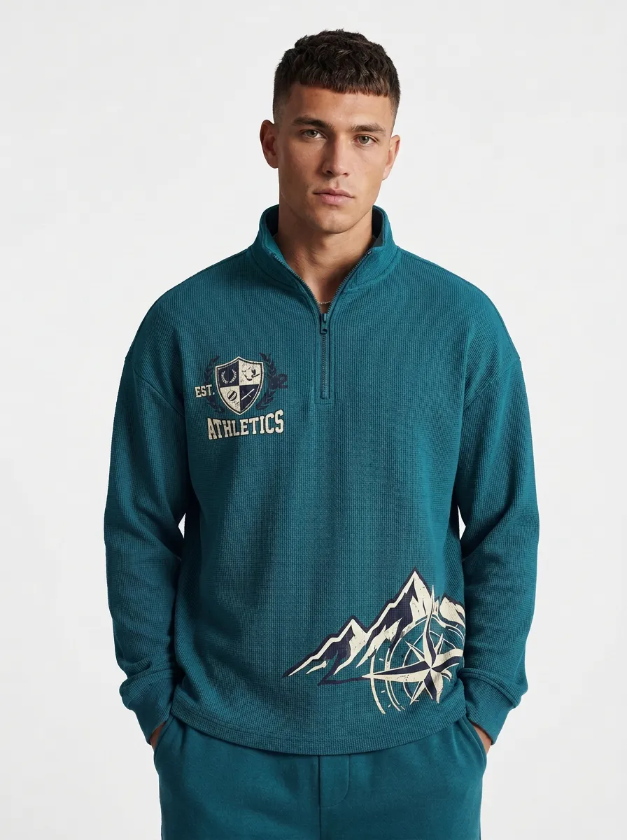 Men's Athletics Shield Mountain Quarter Zip Sweatshirt