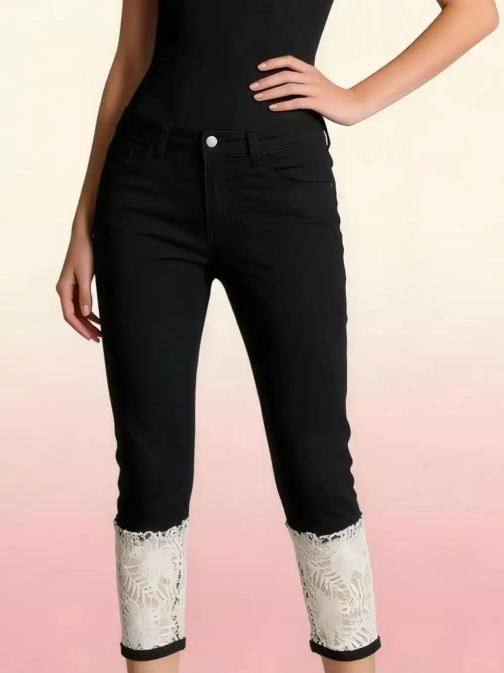 Contoured Pocketed Denim Jeans