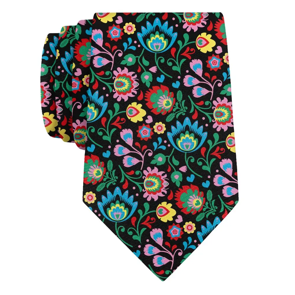 Polished Floral Texture Necktie
