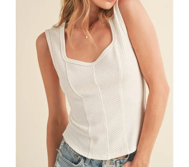 Cozy Exposed Seam Ribbed Wide Strap Tank