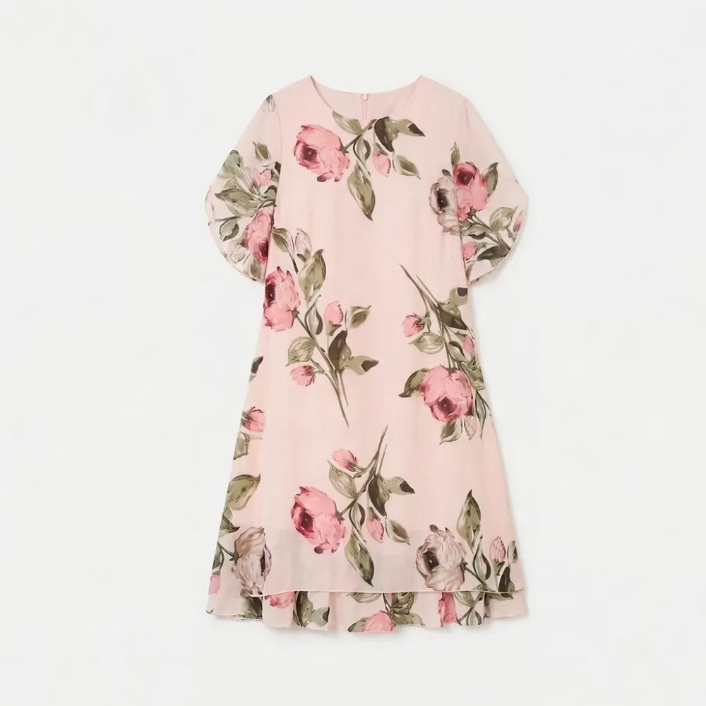 Floral Chiffon Midi Dress
