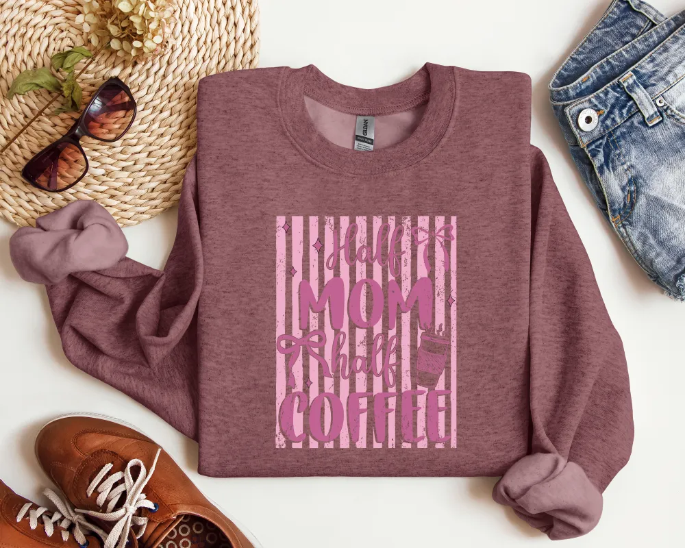 Mom Coffee Graphic Crewneck Sweatshirt