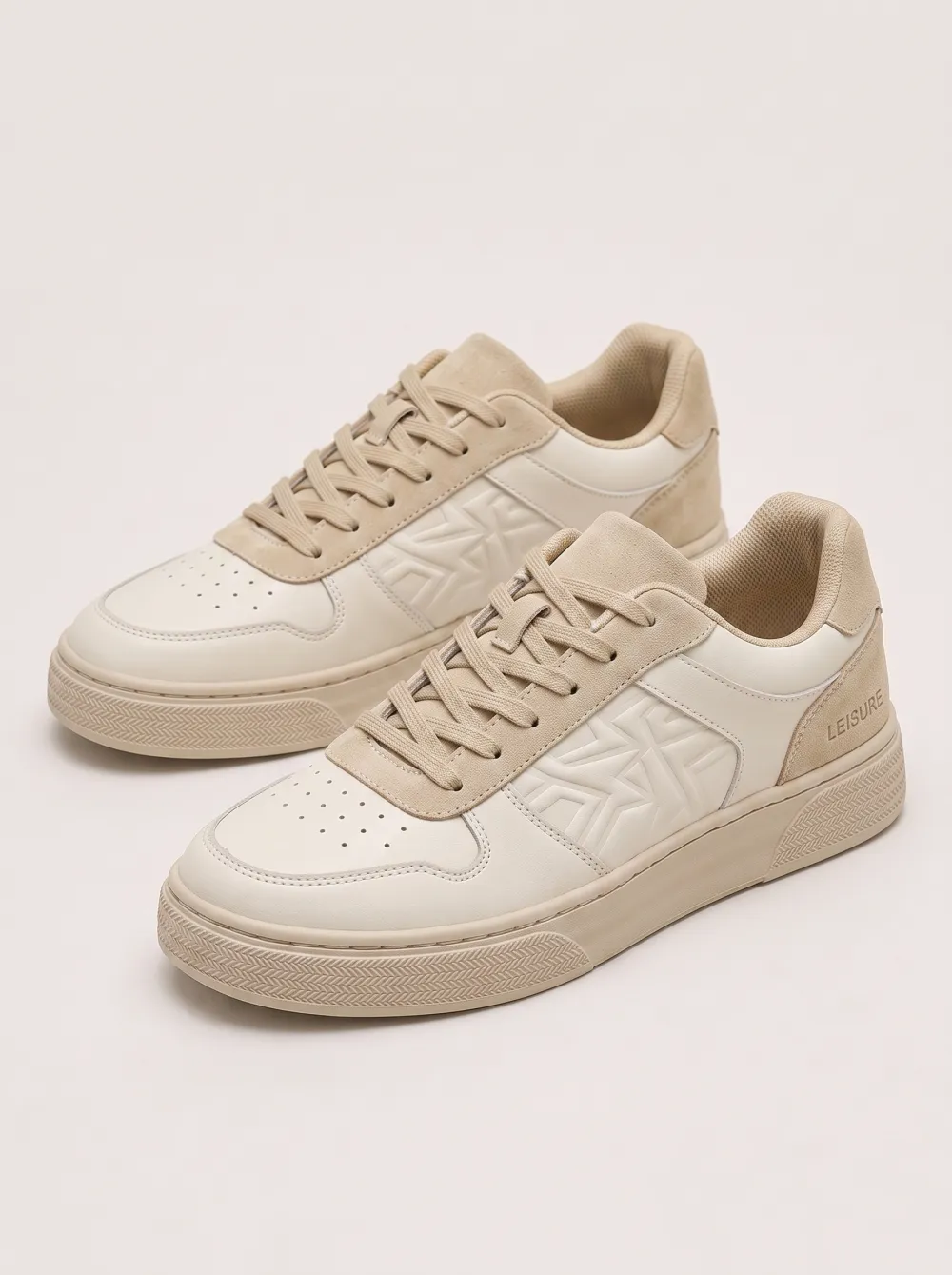 Men's Casual Geometric Pattern Embossed Printed Sneakers