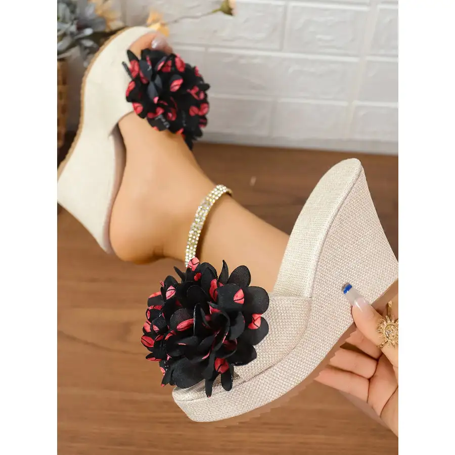 Embellished Platform Wedge Sandals