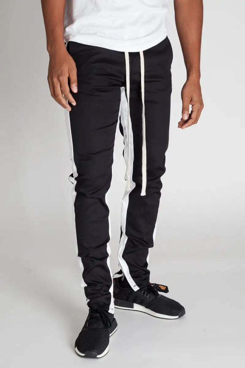 Men's Streetwear Skinny Raw Hem Track Pants