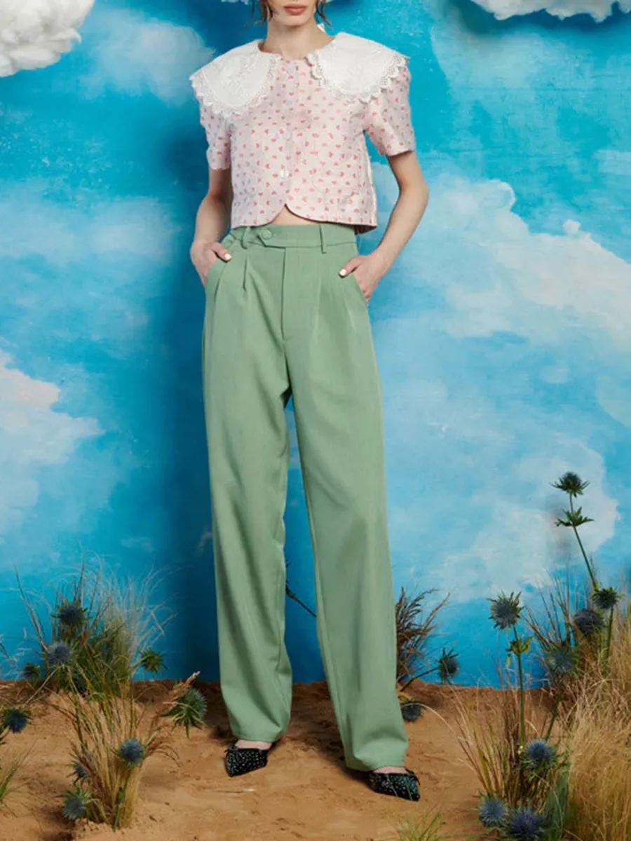 Easy Casual Wear Jacquard Bow Top