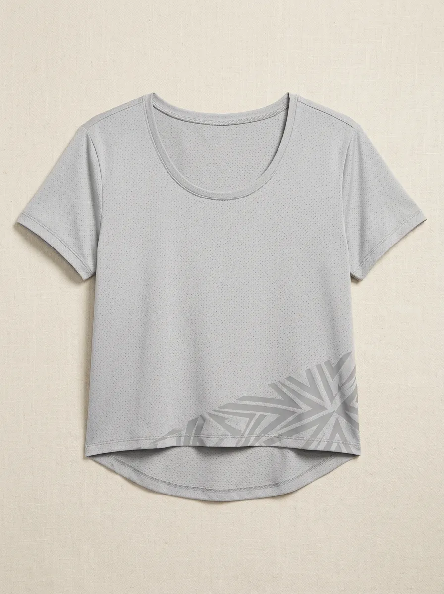 Women's Motion Athletic Fitness Geometric Pattern Printed T-shirt