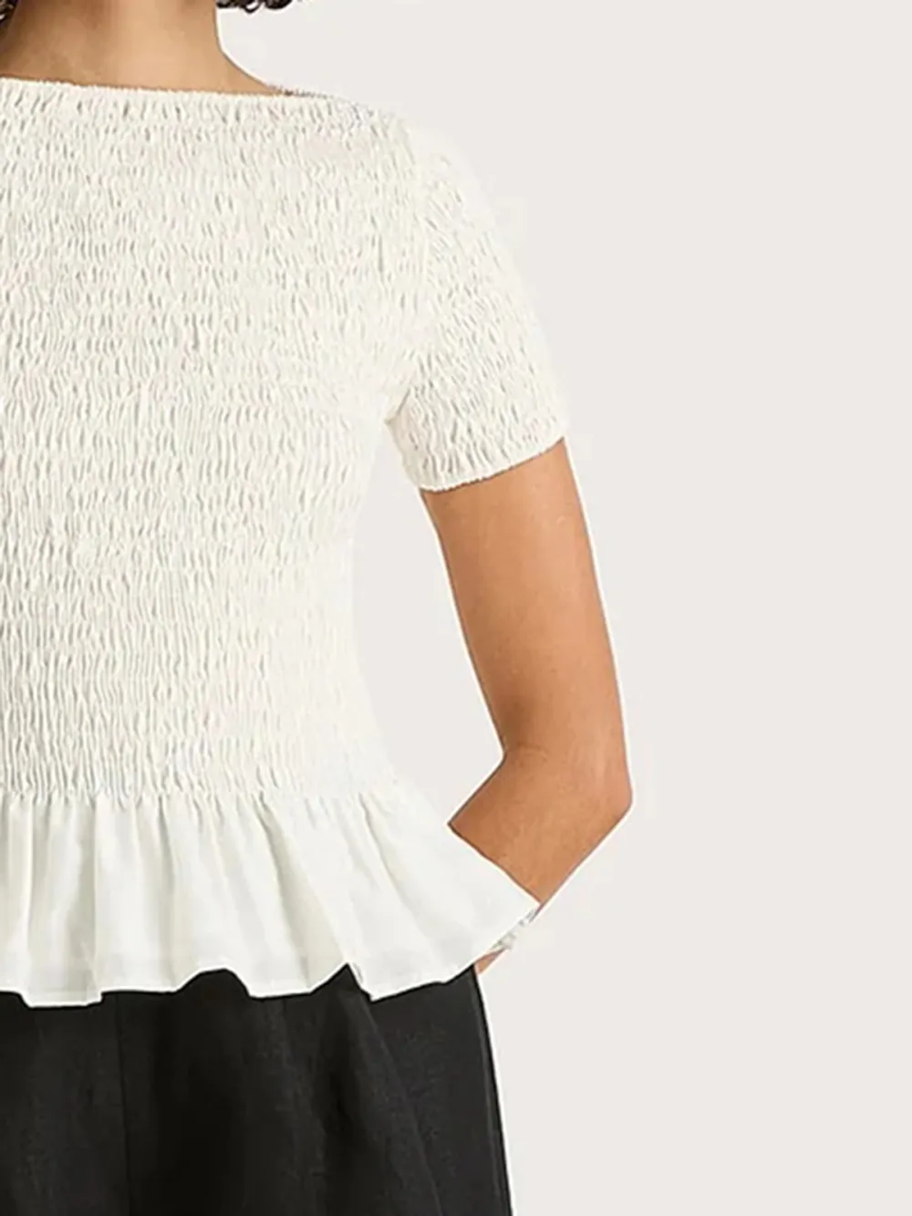 Casual Style Short Sleeve White Tees