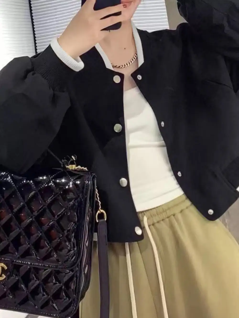 Casual Snap Down Cropped Jacket