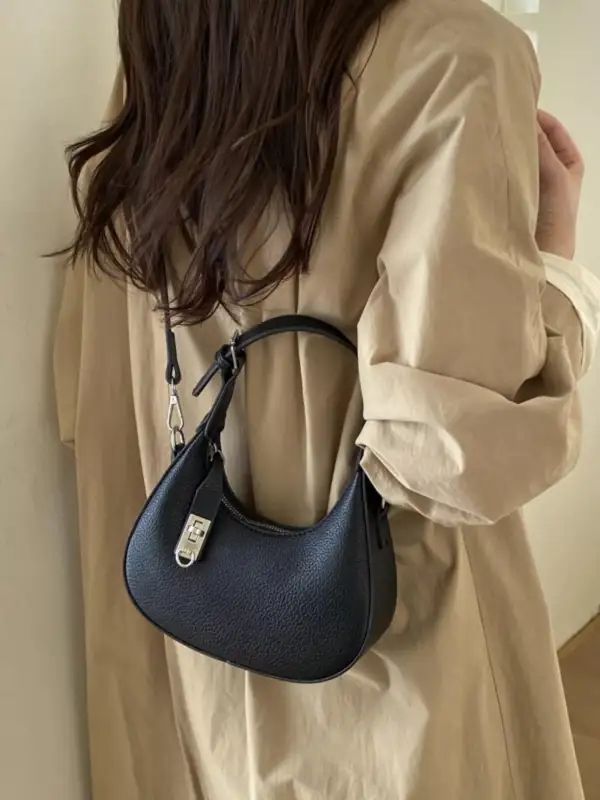Leather Crescent Crossbody Bag
