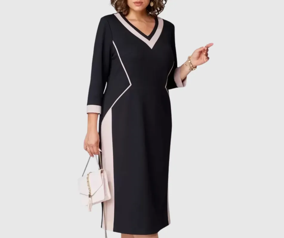 Elegant V-neck Midi Dress