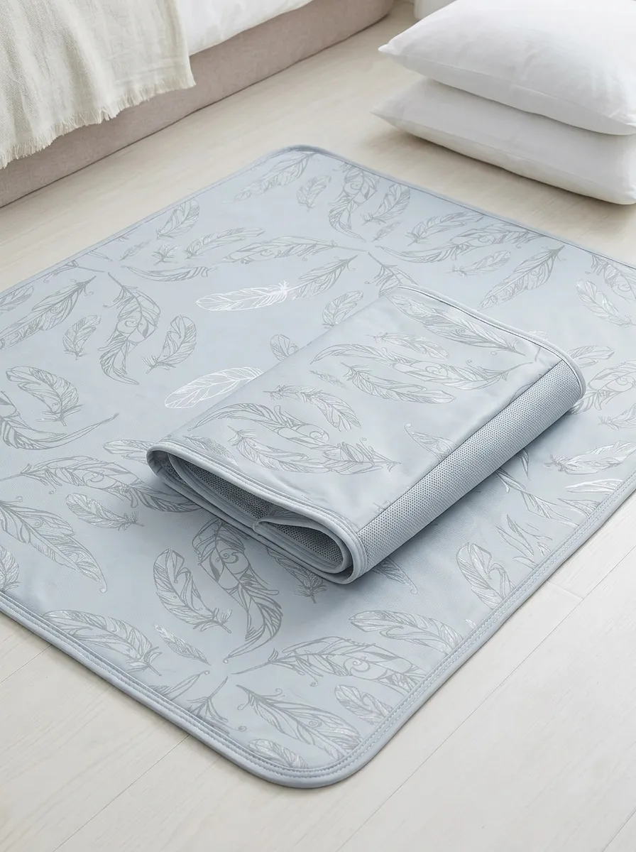 Portable Cooling Feather Pattern Pattern Cooling Mat