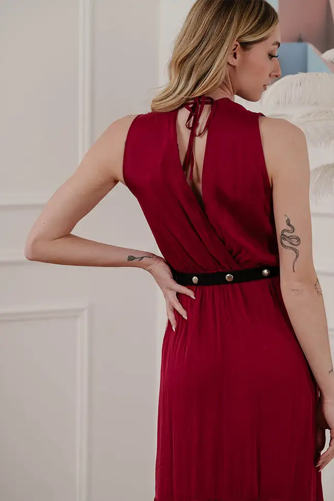 Modern Maxi V Neck Dress