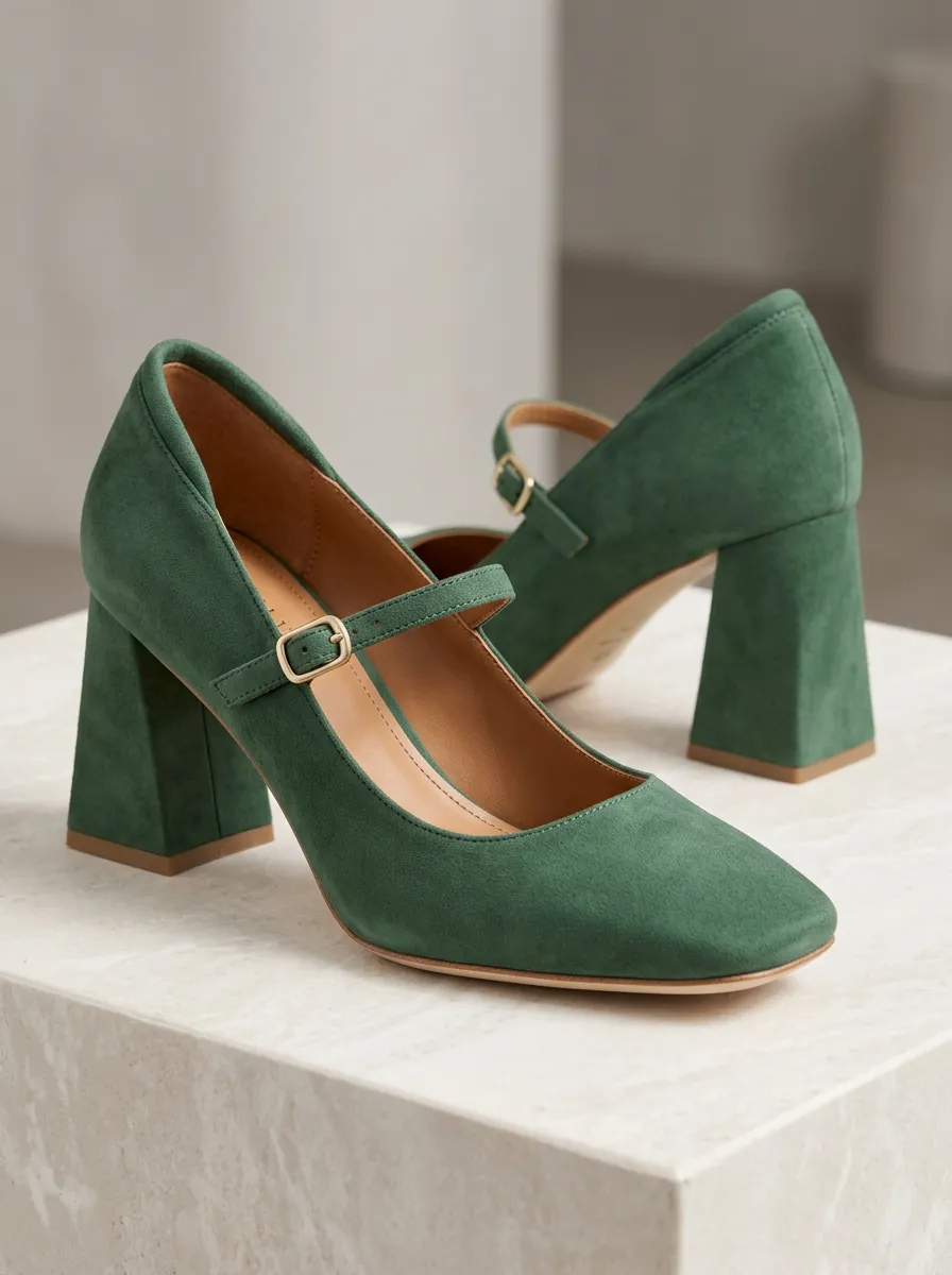 Women's Mary Jane Heels Suede