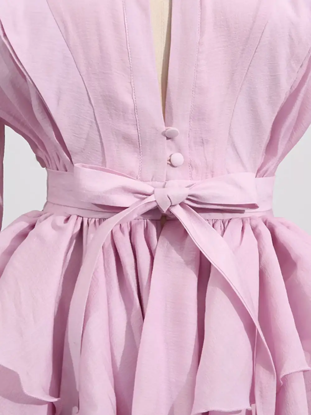 Soft Touch Ruffle Long Sleeve Mini Dress