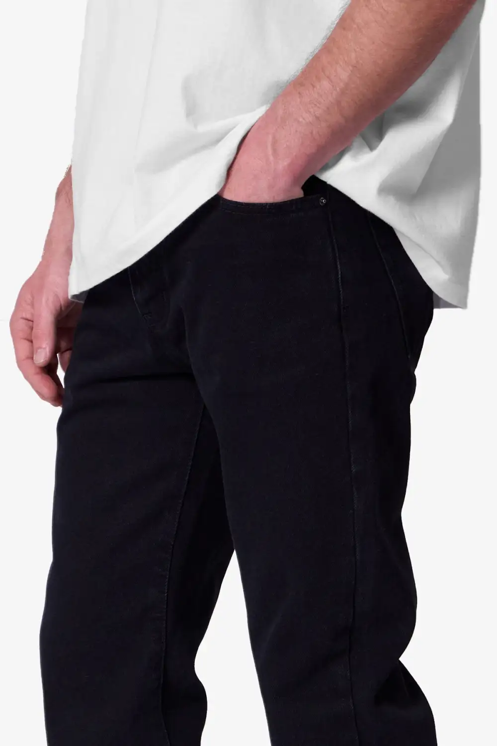 Raw Finish Straight Jeans