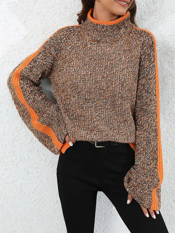 Casual Turtleneck Long Sleeve Relaxed Fit Sweater
