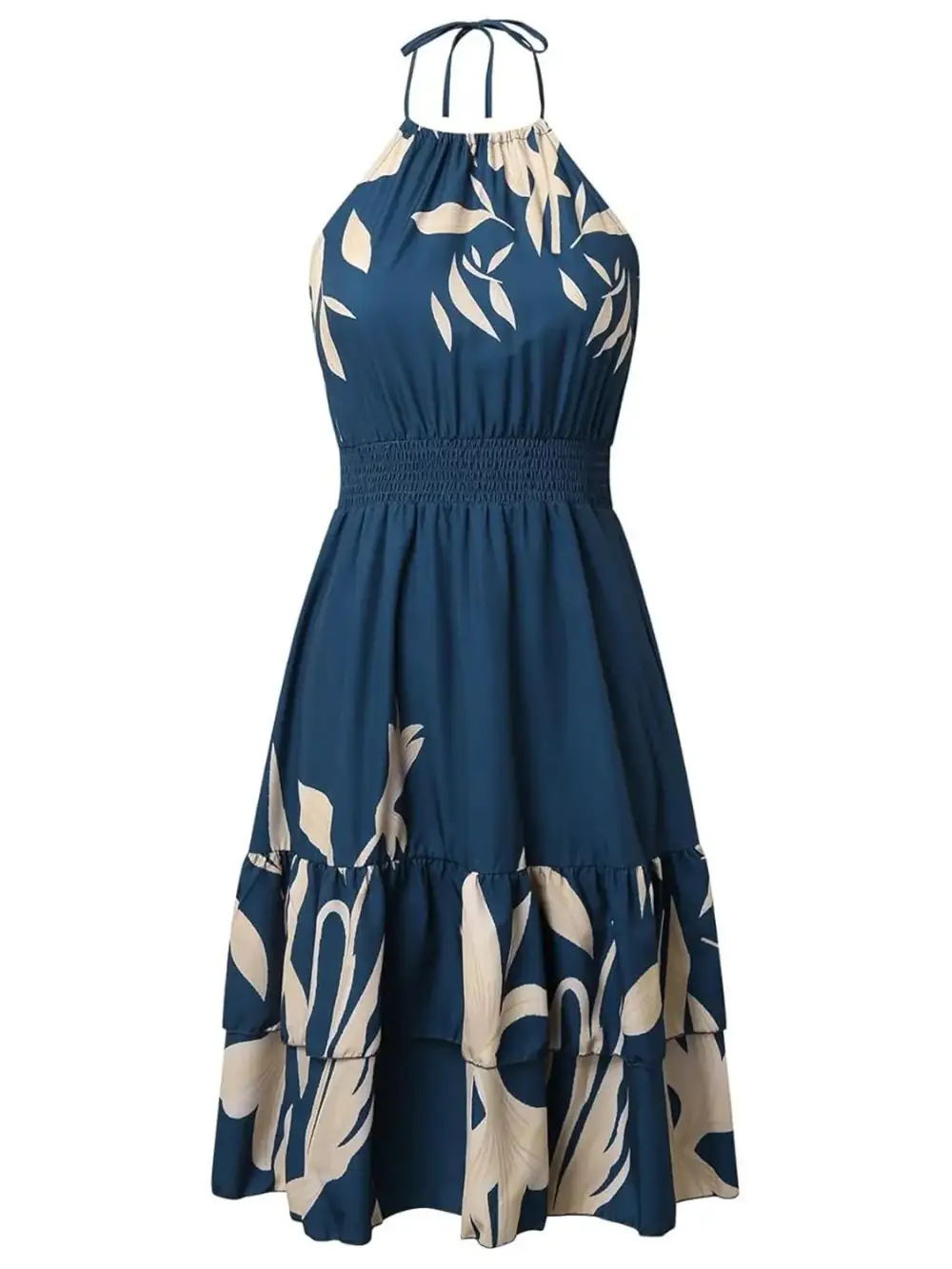 Halter Neck Printed Mini Dress