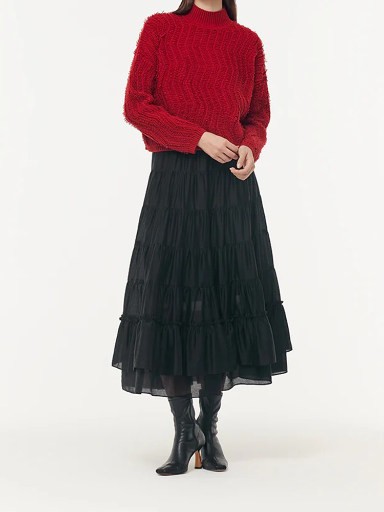 Wool Chili Red Women Sweater