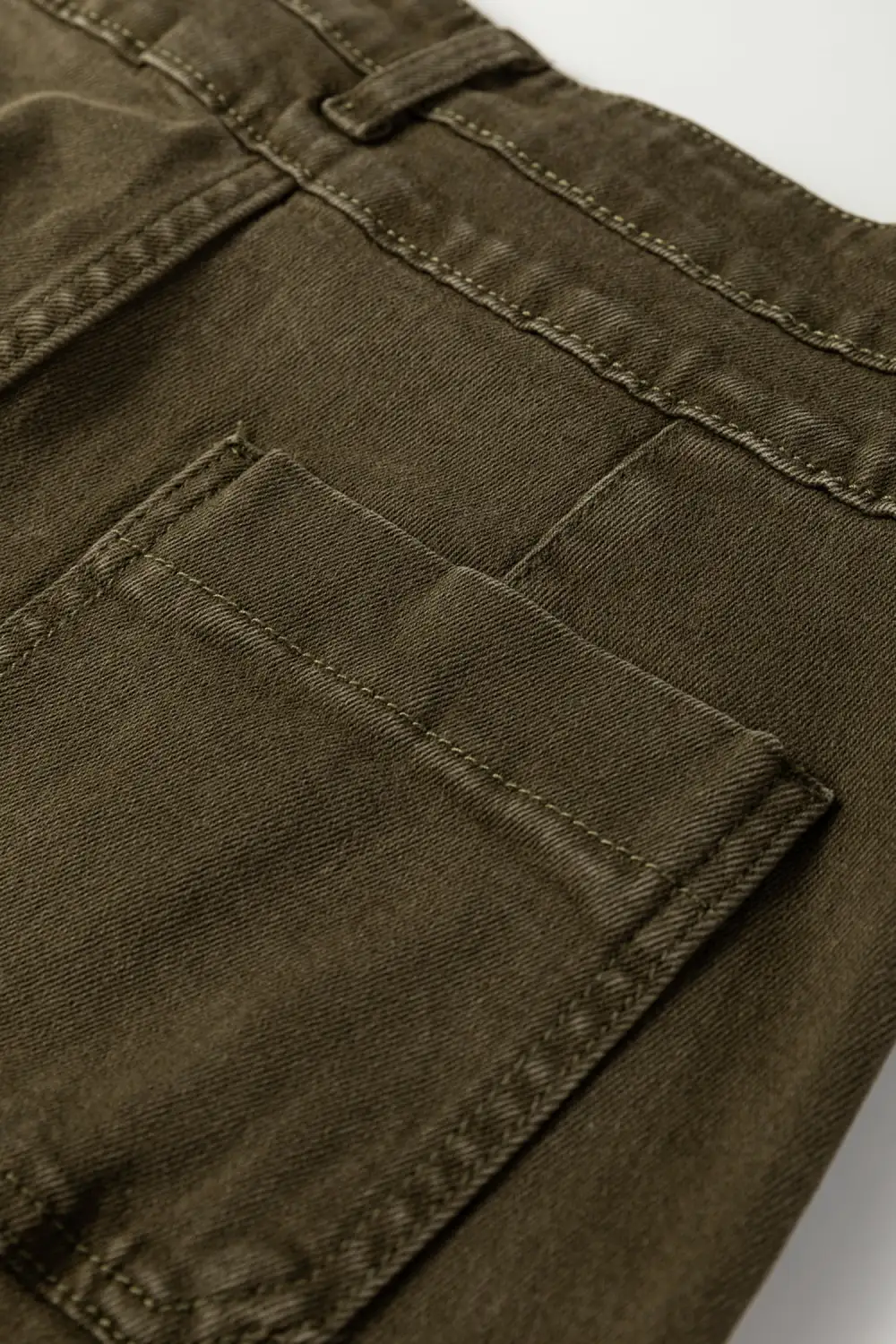 Collared Elastic Waist Denim Jeans
