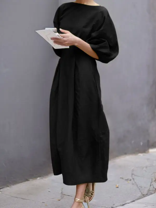 Half Loose Neck Maxi Dress