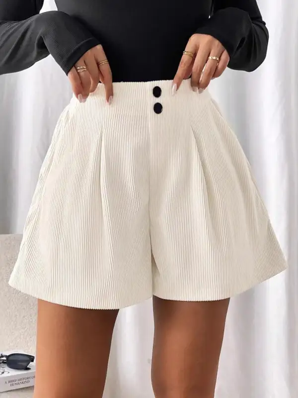High-Waisted Corduroy Shorts