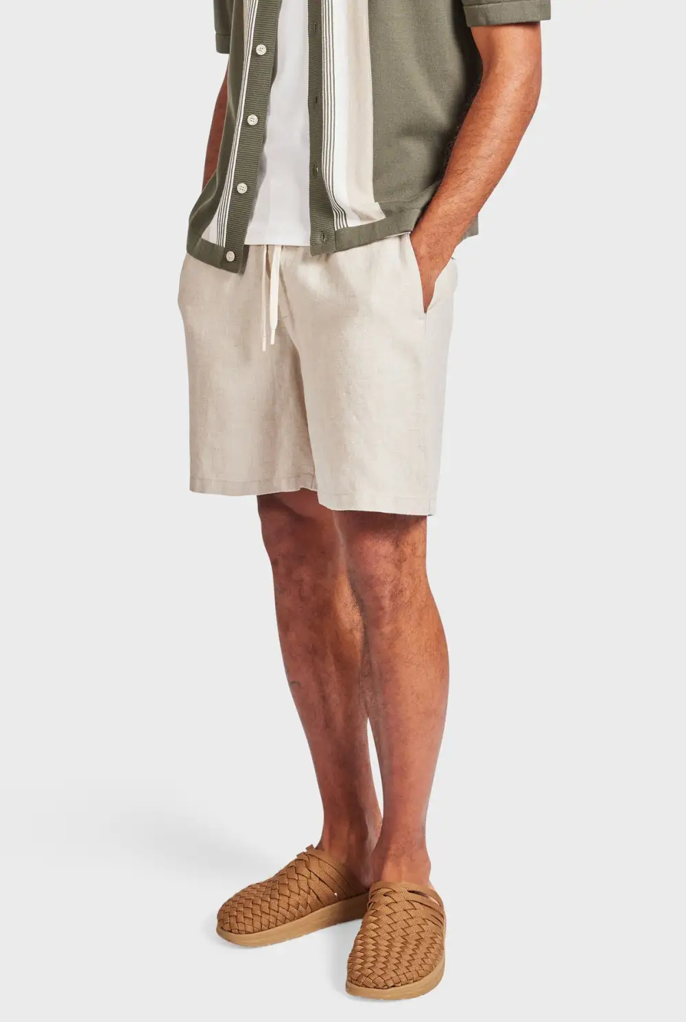 Elastic Waist Contrast Drawcord Short