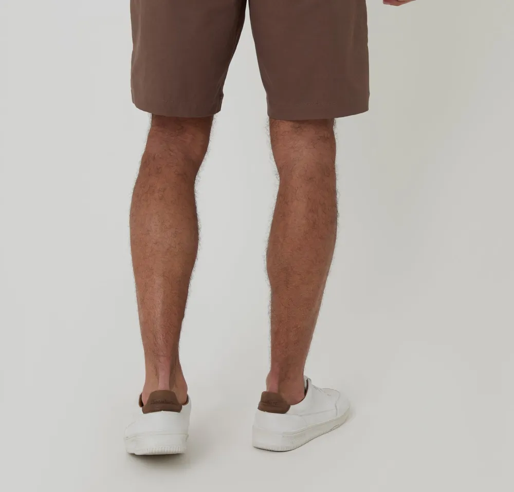 Men's Brown Regular-Fit Stretch Chino Shorts
