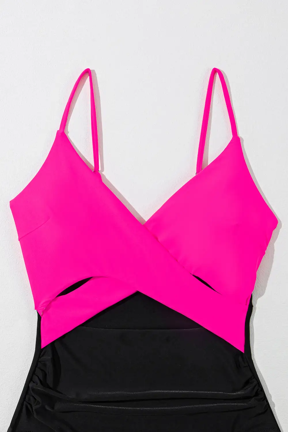 Crossover Blocked Pattern Panel Detail One Swimsuit