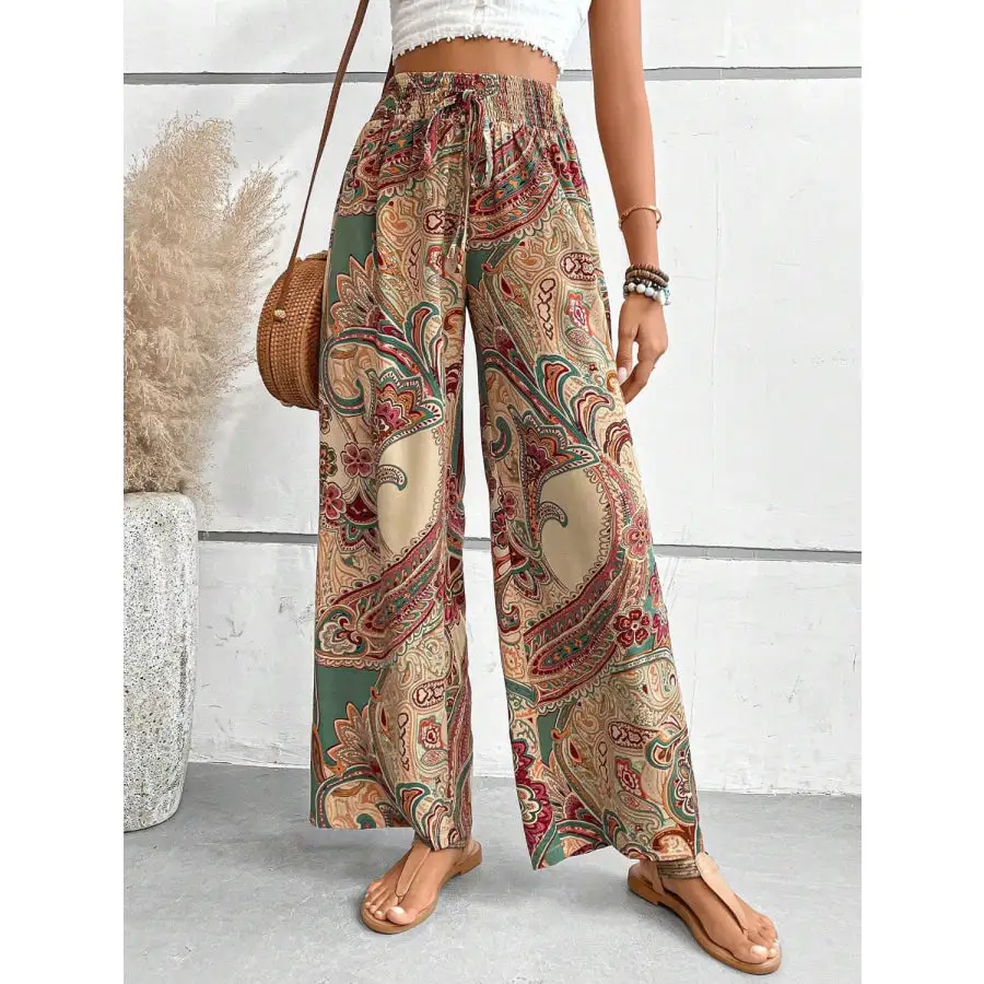 Soft Printed Wide Leg Pants