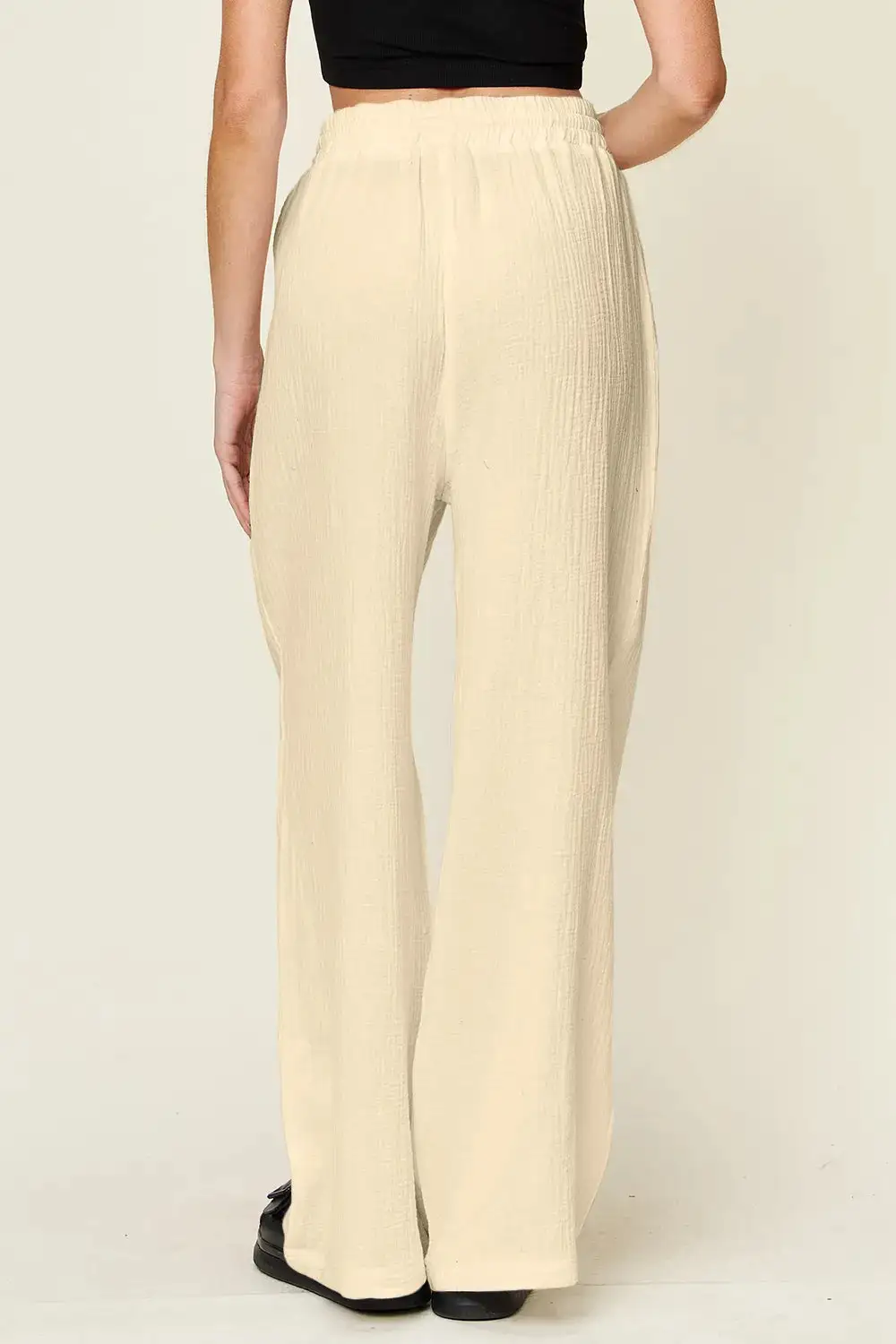 Tailored Wide Leg Drawstring Pants