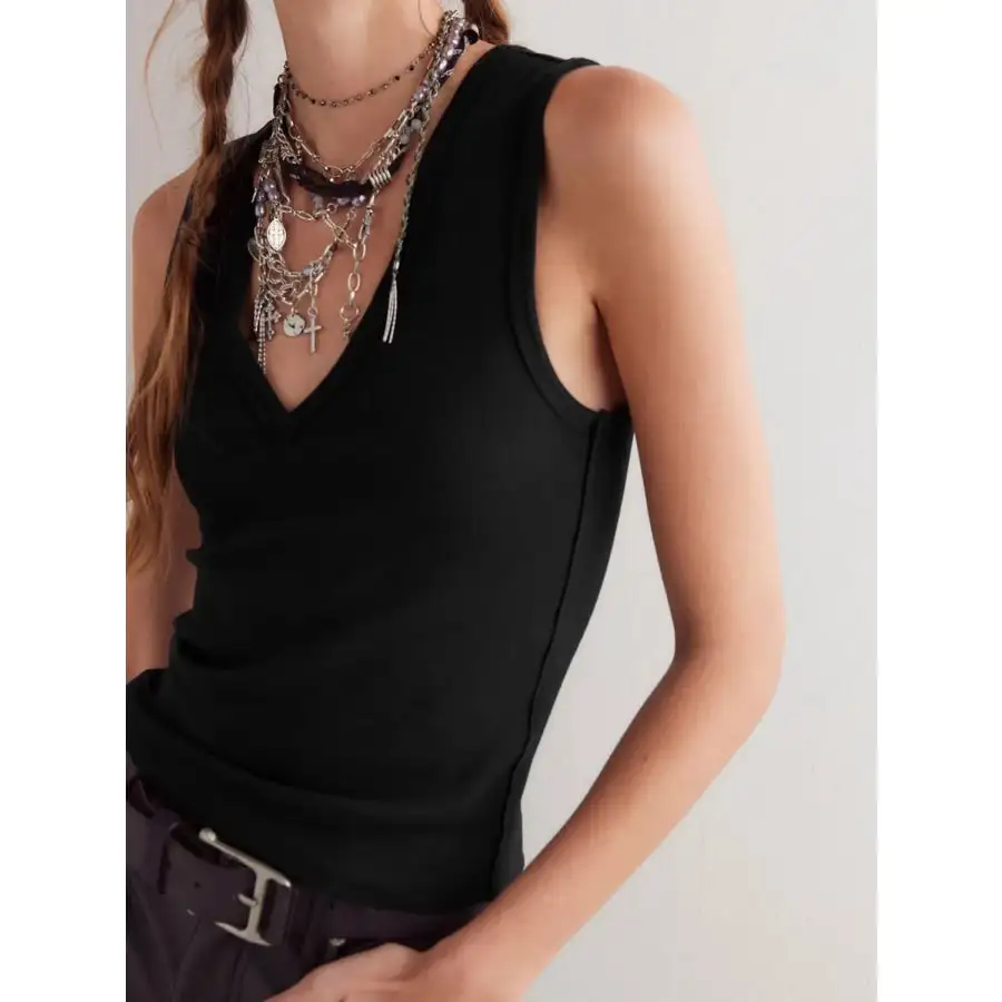 V Neck Wide Strap Tank