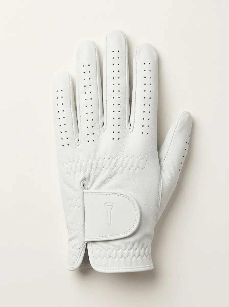 Clubhouse Embossed Tee-Motif Leather Golf Glove