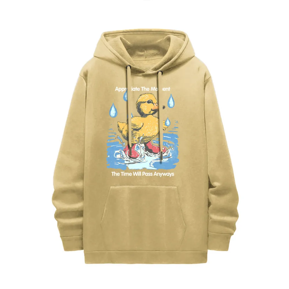 Duck Themed Vintage Style Black Hoodie