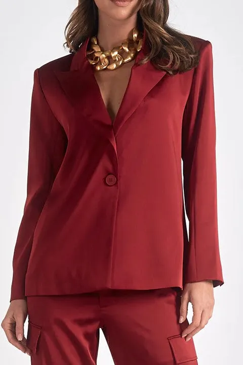 Burgundy Tailored Slim Fit Blazer Set