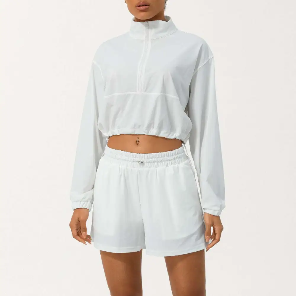 Zip-Front Quick-Dry Top and Shorts Active Set