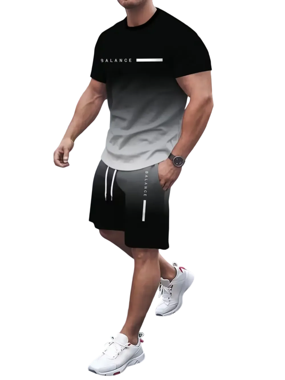 🔥 Men's Gradient Fitness Sets | Lightweight & Breathable Fabric, All-Day Comfort for Workouts
