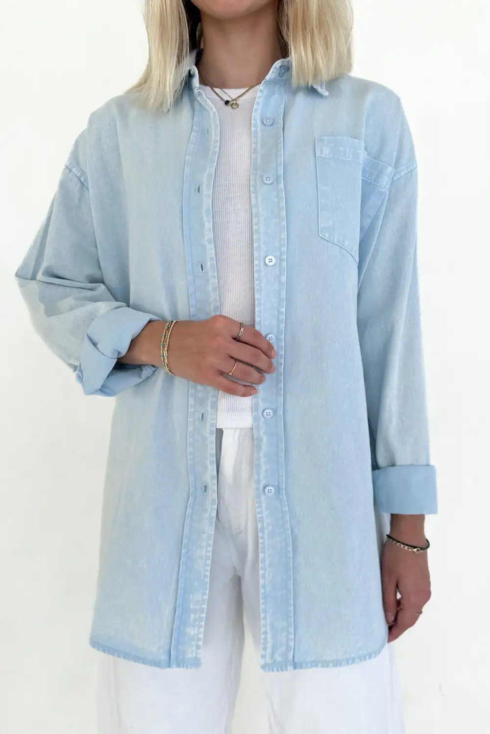Easy Layer Denim Oversized Shirt