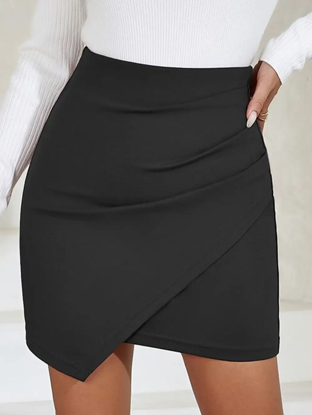 Ruched High Waist Bodycon Mini Skirt