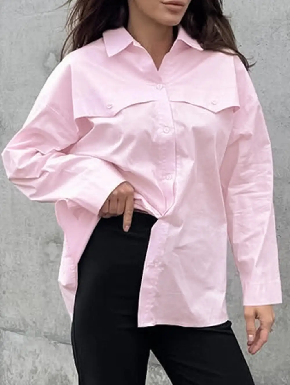 Shirt with Back Slit Blouse