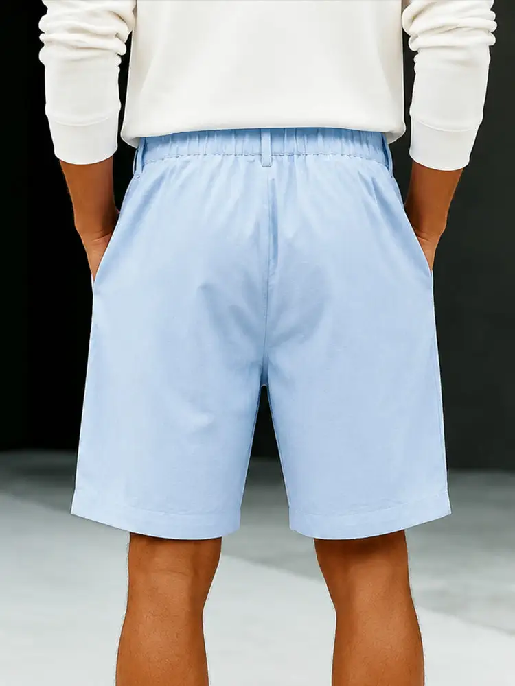 Men's High Rise Pleated Chino Shorts