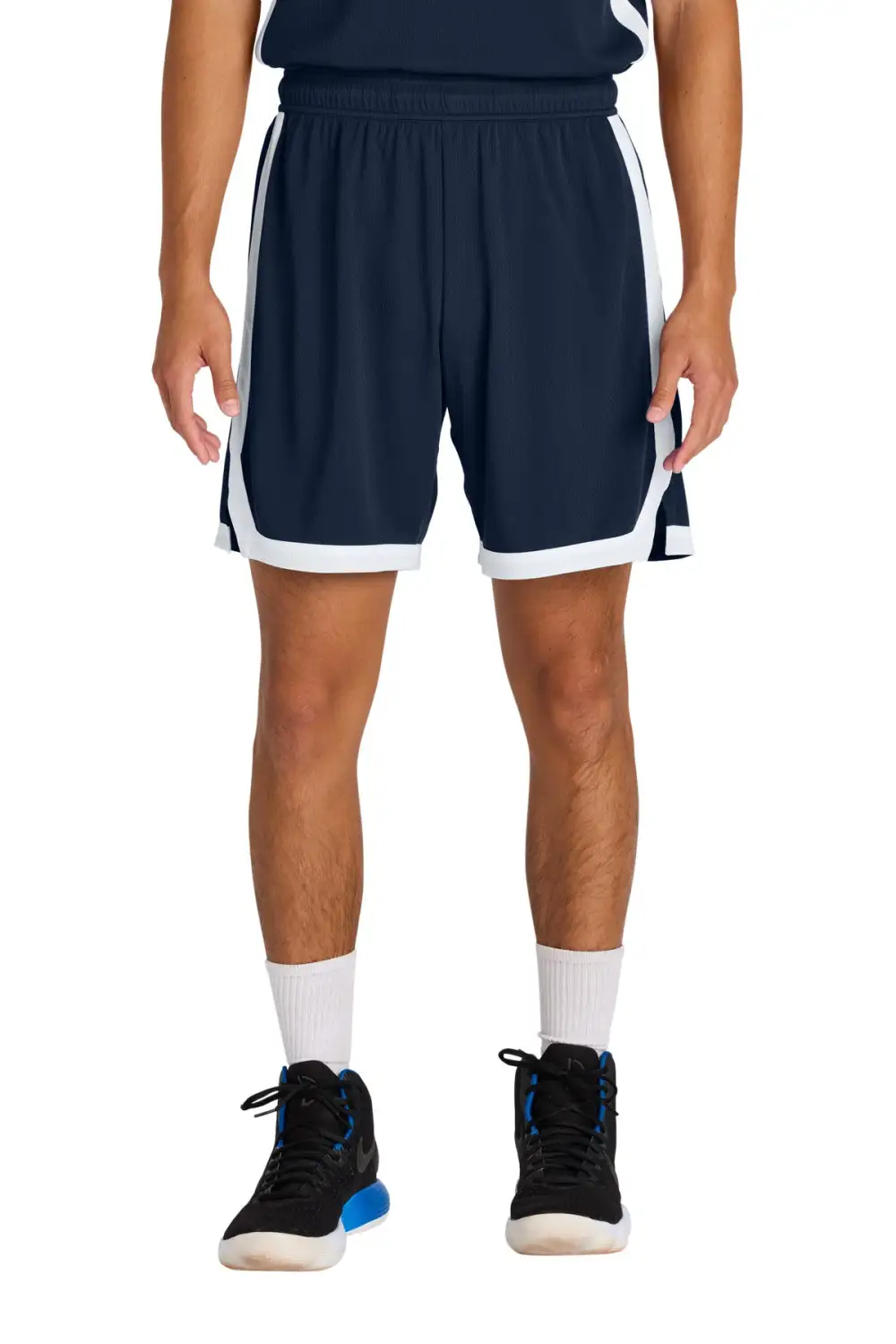 Striped Mesh Basketball Shorts