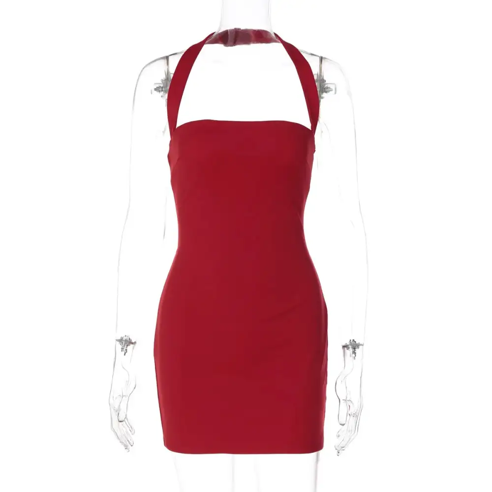Bodycon Halter Neck Mini Dress
