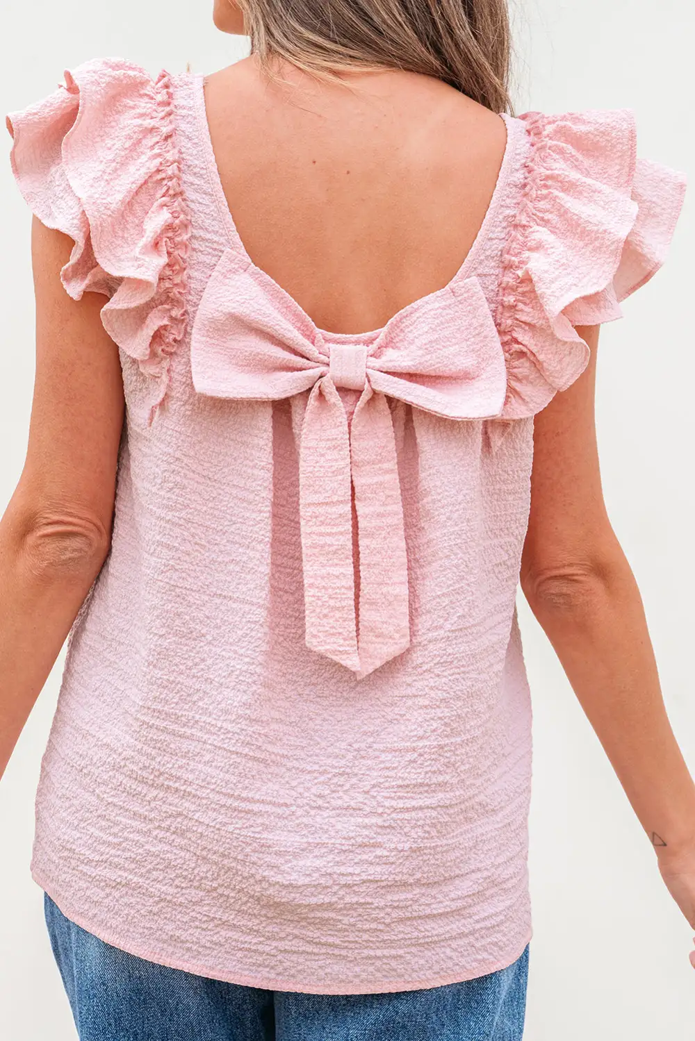 Ruffled Frilled Bow Detail Blouse