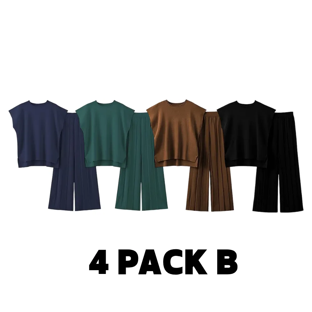 Women's Sweater Set 2 Piece Lounge Set Knit Pullover Tops Vest Pants Outfits