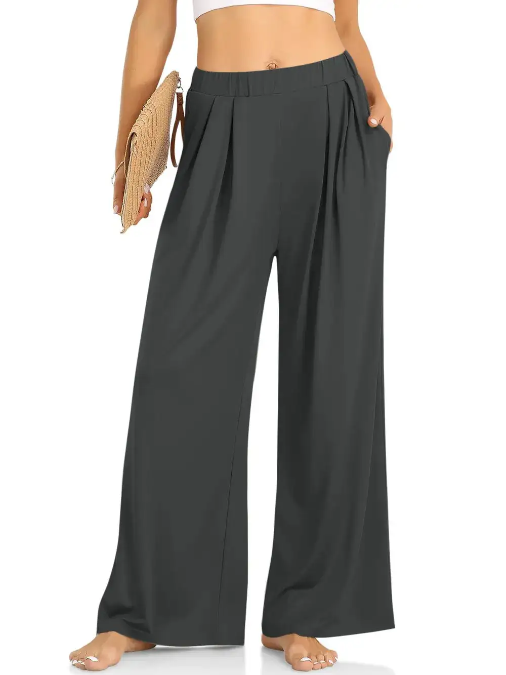 Clean High Waist Wide Leg Pants