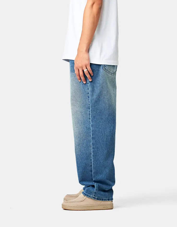 Men's Rinse Wash Baggy Stretch Jeans