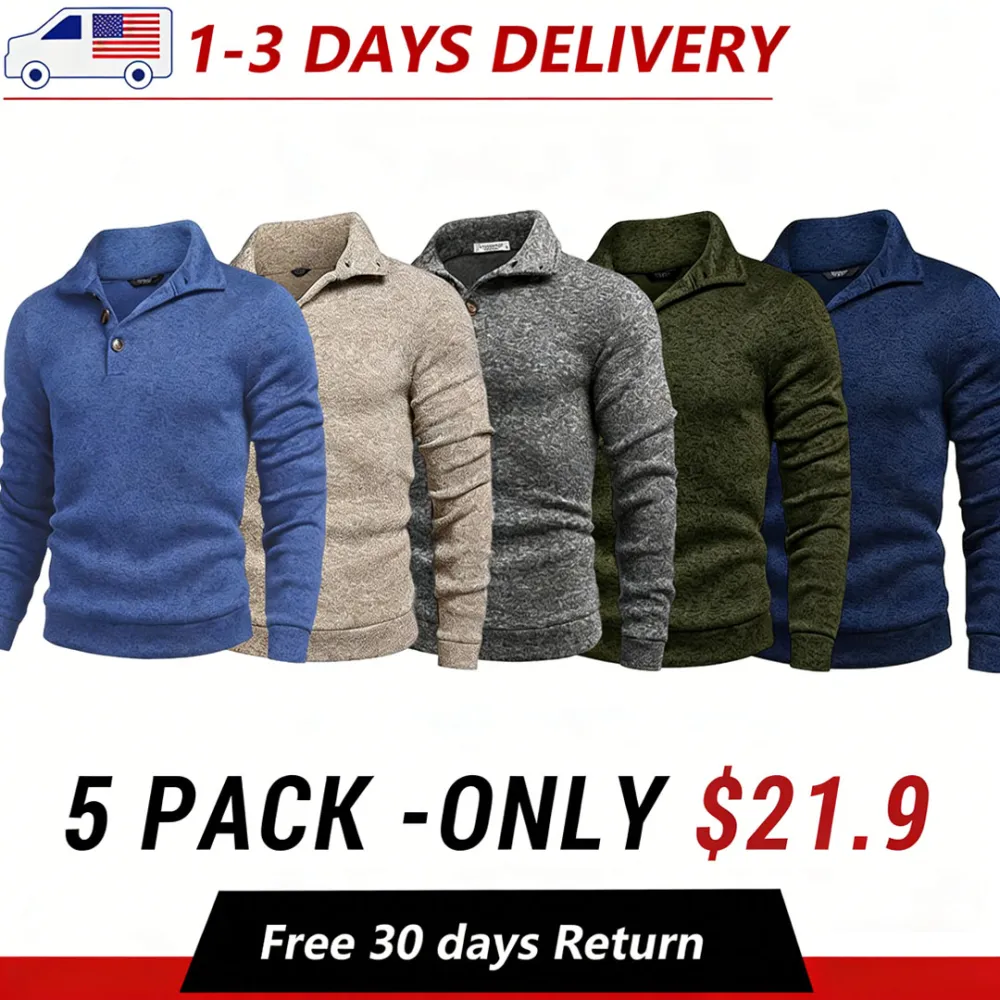 🧶 Men's Fitted Long Sleeve Pullover Sweater