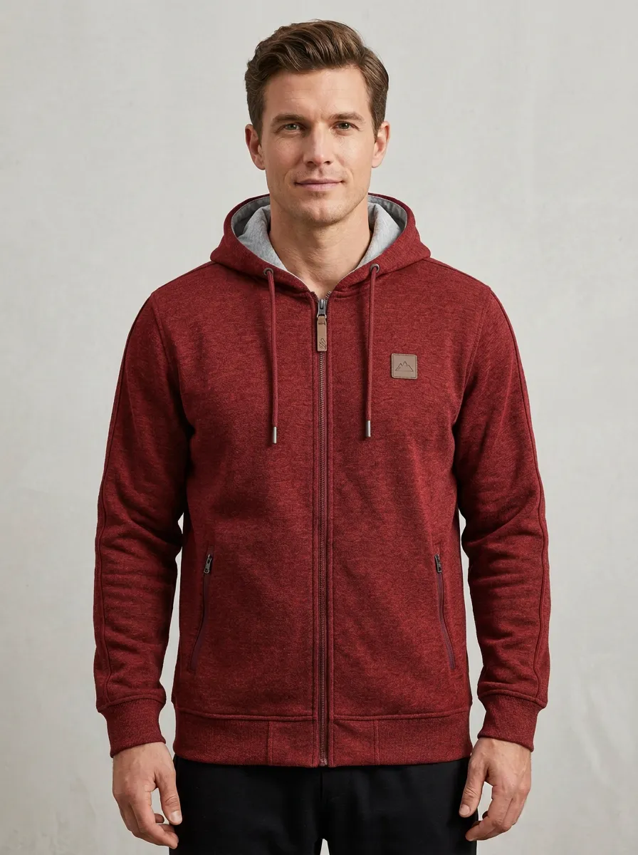 Men's Mountain Graphic Hooded Zip-Up Sports Jacket