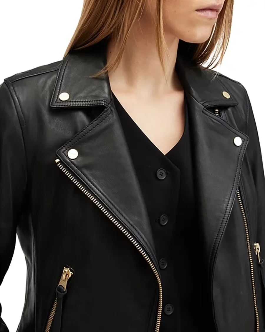 Slim Fit Leather Biker Jacket